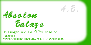 absolon balazs business card